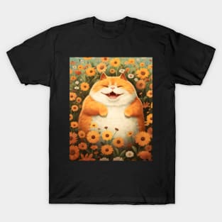 Feline Garden Delight: Cats Amongst a Bouquet of Blooms - Bub T-Shirt